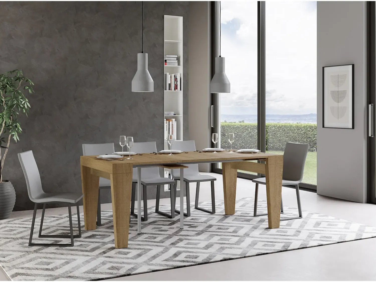 ITAMOBY Mesa consola extensível 90x40/300 cm Spimbo Carvalho Natural^ Consola