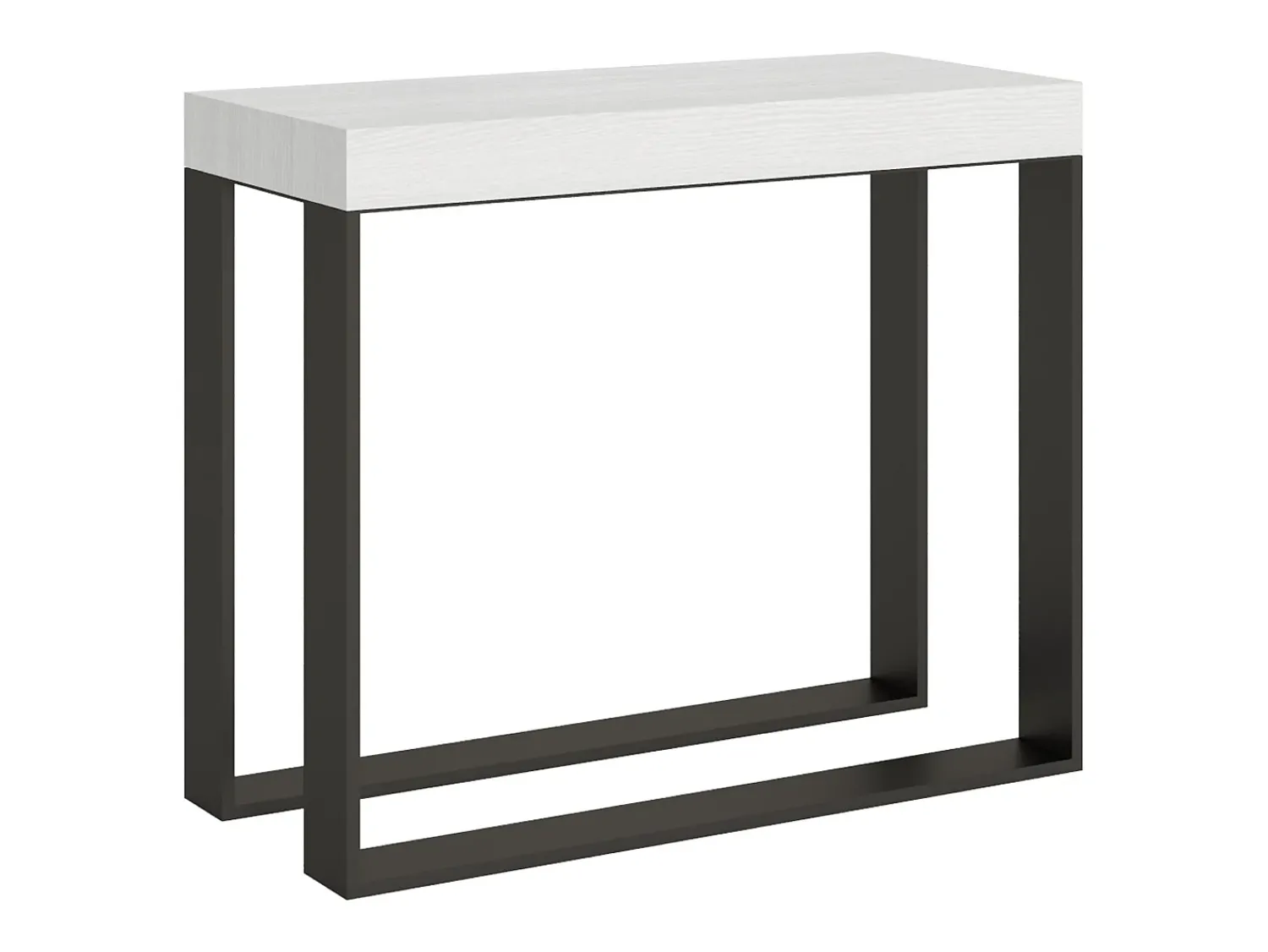 Clearance ITAMOBY Mesa consola extensível 90x40/196 cm Elettra Small Cinza Branca quadro Antracite Branco