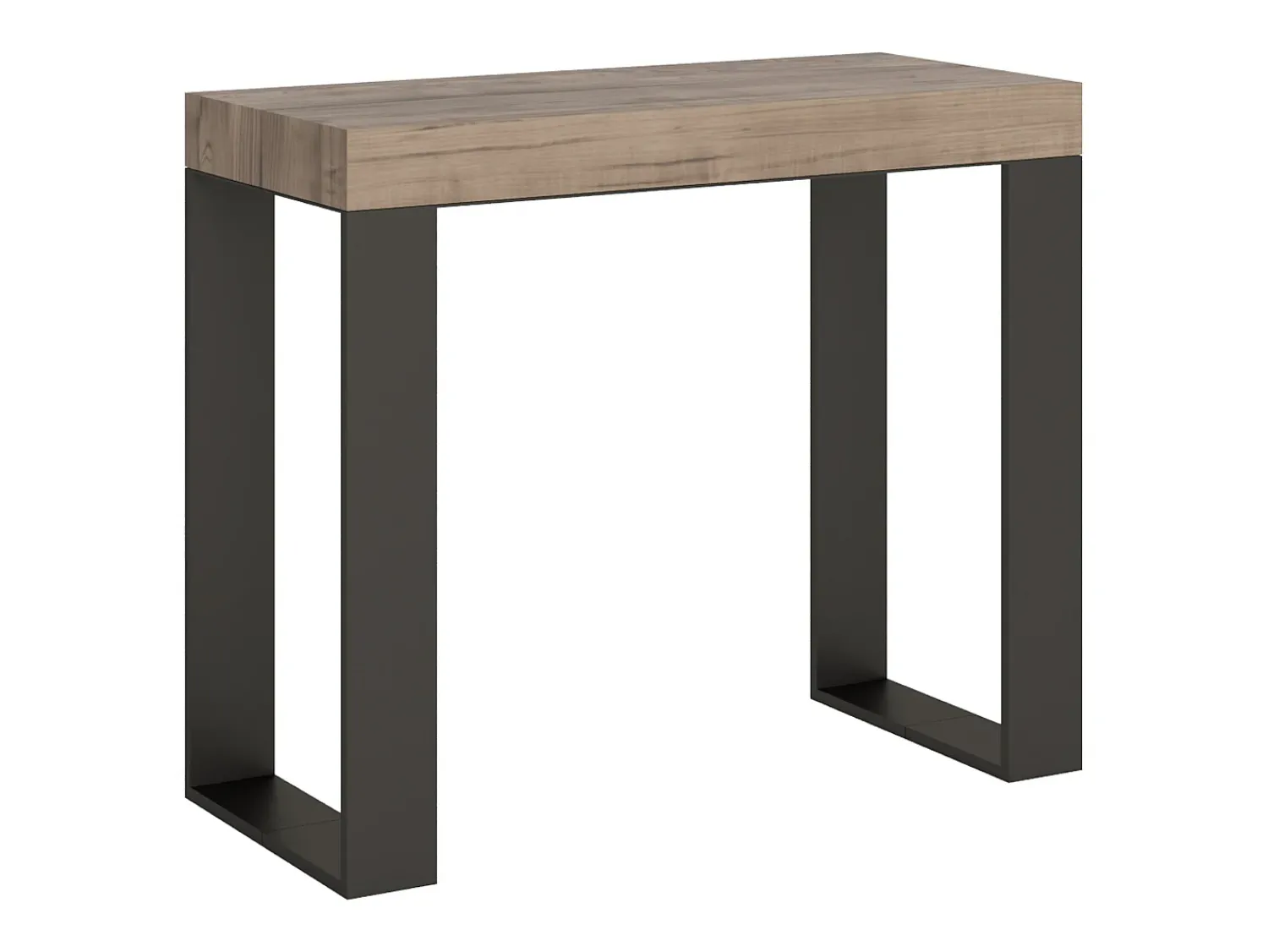 Hot ITAMOBY Mesa consola extensível 90x40/196 cm Tecno Small Carvalho Natural quadro Antracite Natural claro