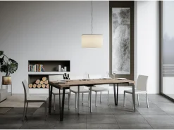 Consola|ITAMOBY Mesa consola extensível 90x40/300 cm Rio Carvalho Natural quadro Antracite Natural claro