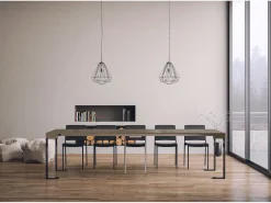 Discount ITAMOBY Mesa consola extensível 90x40/300 cm Tecno Tortora quadro Antracite Castanho