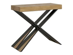 Outlet ITAMOBY Mesa consola extensível 90x40/300 cm Diago Premium Carvalho Natural quadro Antracite Natural claro
