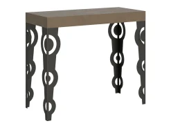 ITAMOBY Mesa consola extensível 90x40/196 cm Karamay Small Tortora quadro Antracite^ Consola