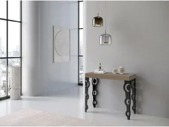 ITAMOBY Mesa consola extensível 90x40/196 cm Karamay Small Tortora quadro Antracite^ Consola
