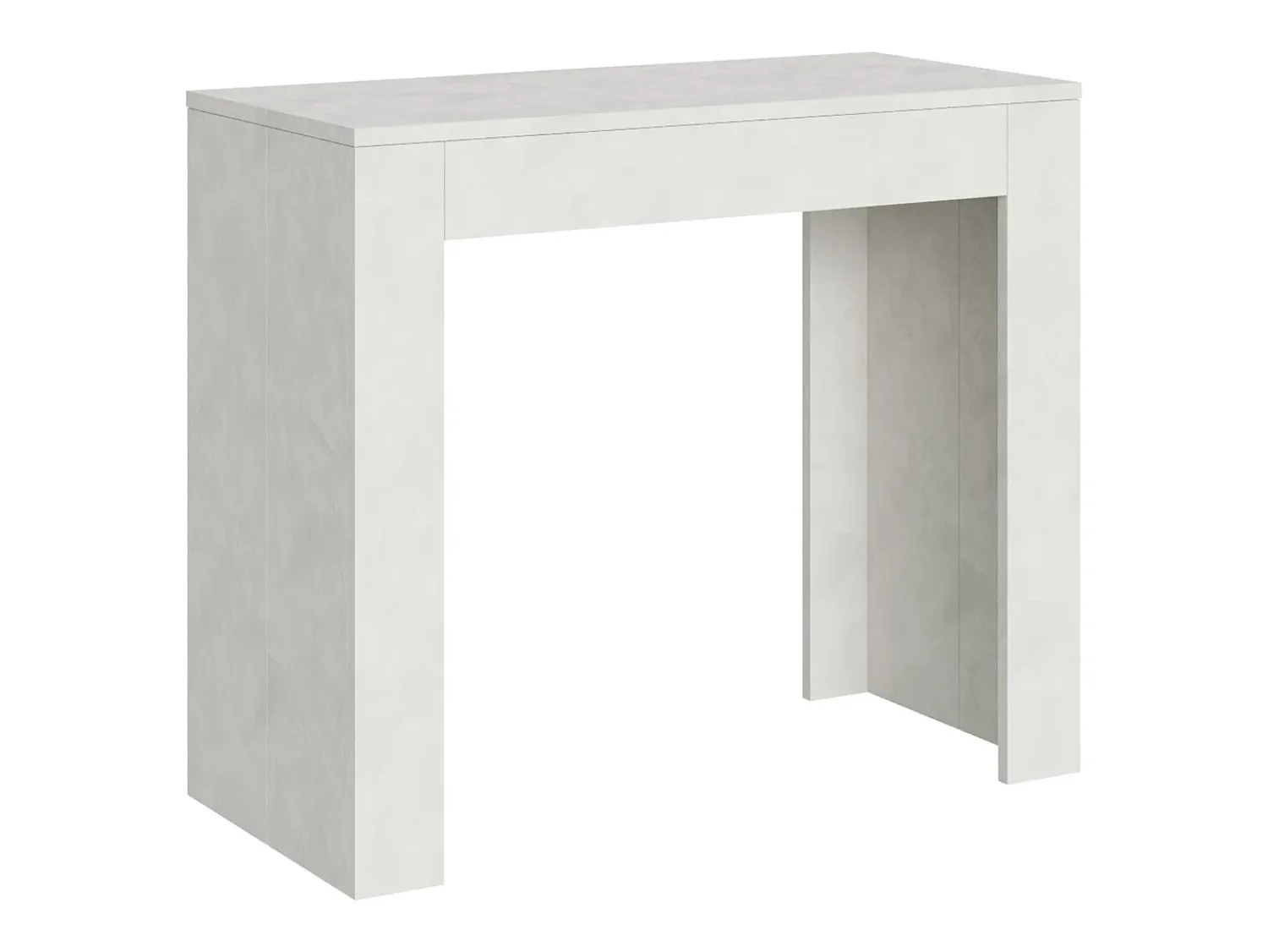 New ITAMOBY Mesa consola extensível 90x42/198 cm Emy Small Espatulado Branco