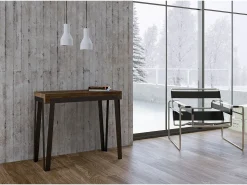 ITAMOBY Mesa consola extensível 90x40/196 cm Rio Small Nogueira quadro Antracite^ Consola