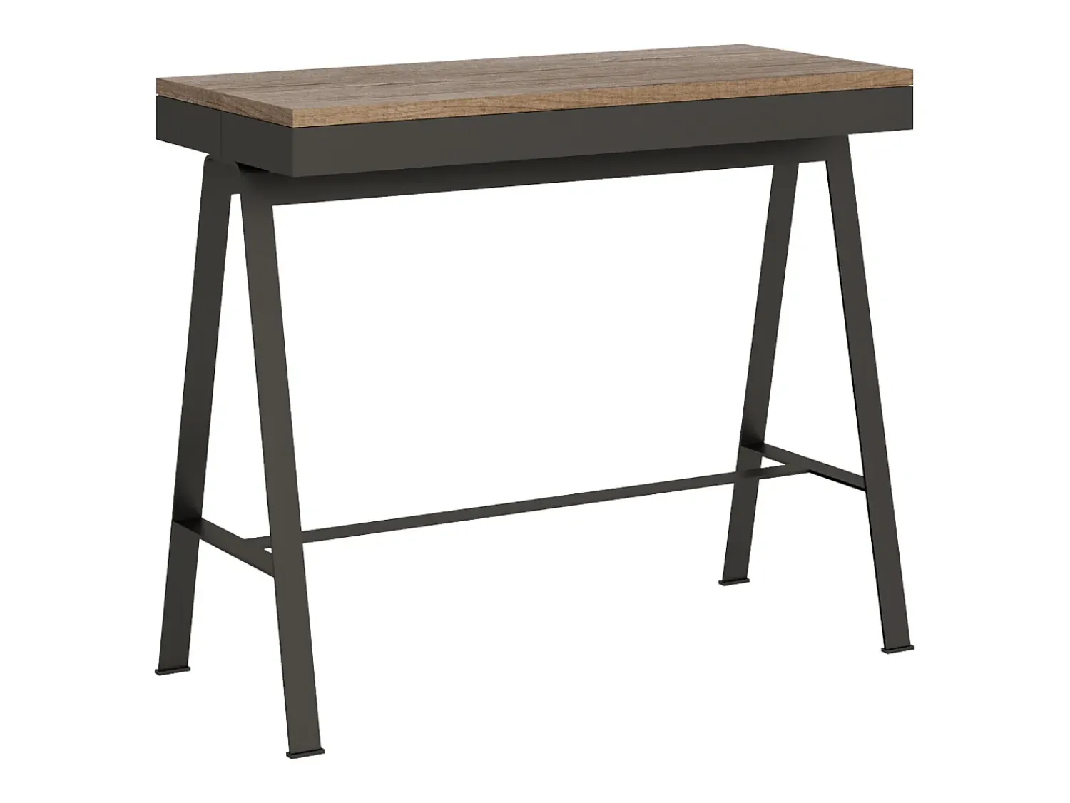Outlet ITAMOBY Mesa consola extensível 90x40/196 cm Banco Evolution Small Carvalho Natural quadro Antracite Natural claro