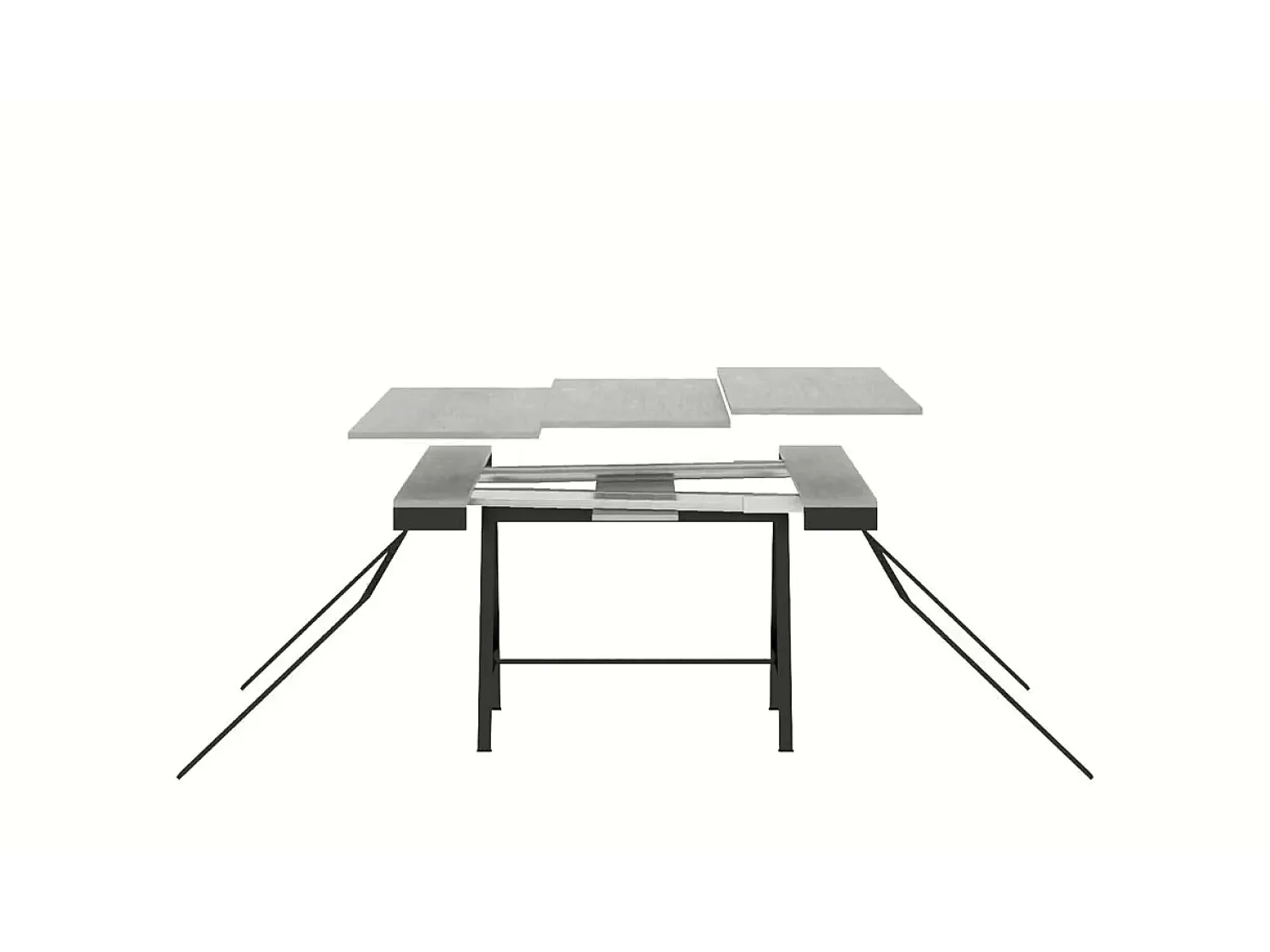 Outlet ITAMOBY Mesa consola extensível 90x40/196 cm Banco Evolution Small Carvalho Natural quadro Antracite Natural claro
