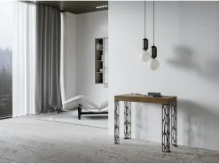 New ITAMOBY Mesa consola extensível 90x40/300 cm Ghibli Nogueira quadro Antracite Natural escuro