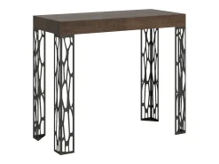 New ITAMOBY Mesa consola extensível 90x40/300 cm Ghibli Nogueira quadro Antracite Natural escuro