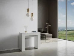 Hot ITAMOBY Mesa consola extensível 90x42/198 cm Modem Small Cinza Branca Branco