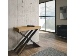 ITAMOBY Mesa consola extensível 90x40/196 cm Diago Small Carvalho Natural quadro Antracite Natural claro
