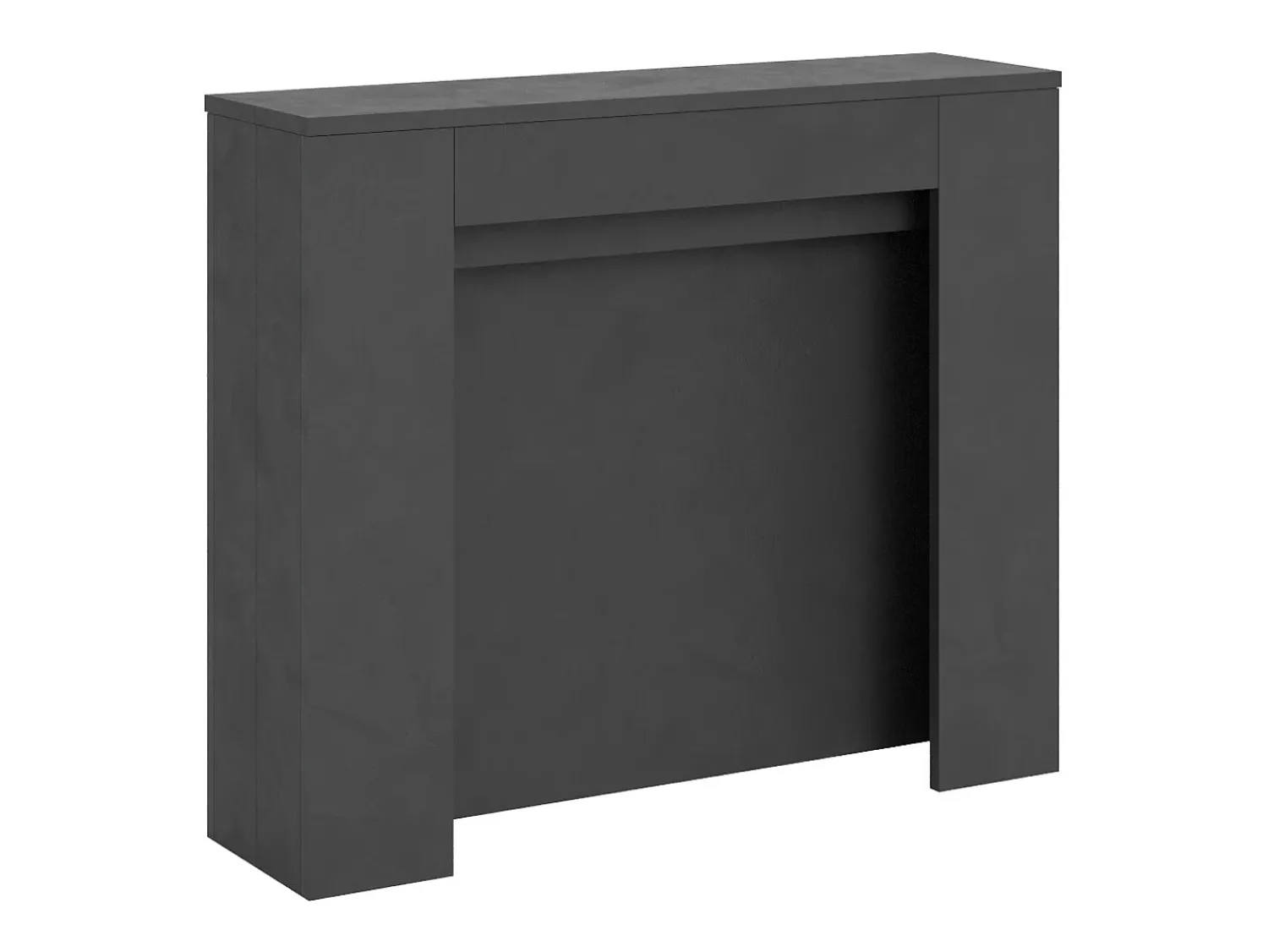 Consola*ITAMOBY Mesa consola extensível 90x25/211 cm Kiba Antracite Espatulado extensões internas Cinzento
