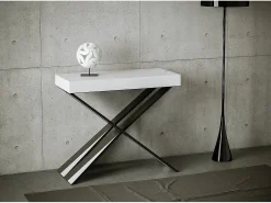 Online ITAMOBY Mesa consola extensível 90x40/300 cm Diago Premium Cinza Branca quadro Antracite Branco