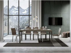 ITAMOBY Mesa consola extensível 90x40/196 cm Everyday Small Tortora quadro Antracite^ Consola