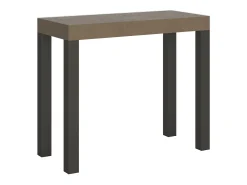 ITAMOBY Mesa consola extensível 90x40/196 cm Everyday Small Tortora quadro Antracite^ Consola