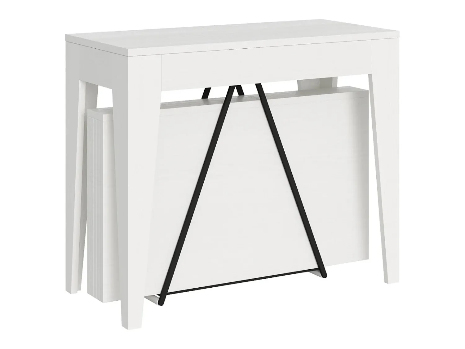 Ityhome Mesa consola extensível 90x42/302 cm Zima cinza branca^ Consola