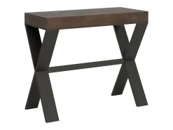 ITAMOBY Mesa consola extensível 90x40/300 cm Xenia Nogueira quadro Antracite Natural escuro