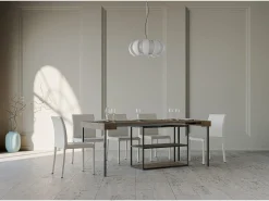 Consola*ITAMOBY Mesa consola extensível 90x40/196 cm Plano Small Nogueira quadro Antracite Natural escuro