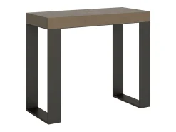 Discount ITAMOBY Mesa consola extensível 90x40/196 cm Tecno Small Tortora quadro Antracite Castanho