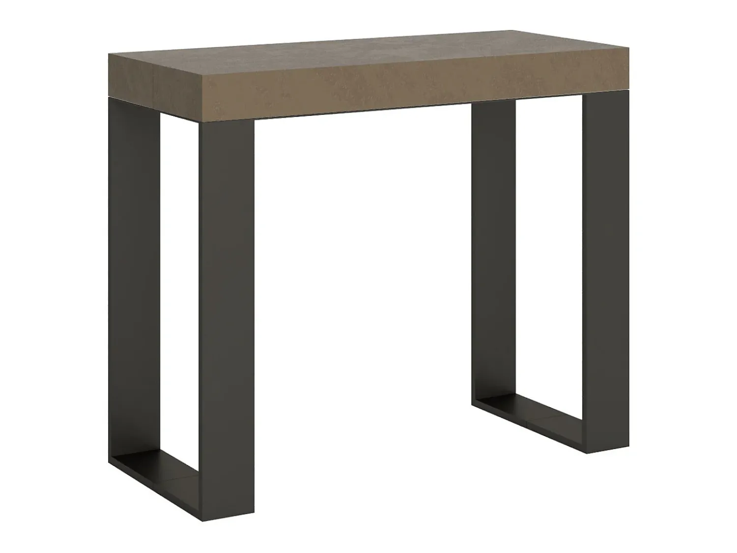 Discount ITAMOBY Mesa consola extensível 90x40/196 cm Tecno Small Tortora quadro Antracite Castanho