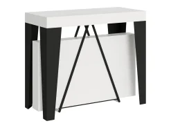 Ityhome Mesa consola extensível 90x40/196 cm Algo Small cinza branca quadro antracite^ Consola
