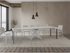 Consola*Ityhome Mesa consola extensível 90x40/300 cm Krack Evolution cinza branca quadro Branco