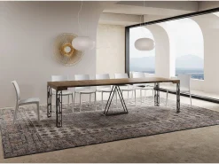 Ityhome Mesa consola extensível 90x40/300 cm Kerpa nogueira quadro antracite^ Consola