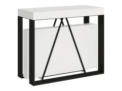 Online Ityhome Mesa consola extensível 90x40/300cm Sketa cinza branca quadro antracite Branco