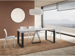 Online Ityhome Mesa consola extensível 90x40/300cm Sketa cinza branca quadro antracite Branco
