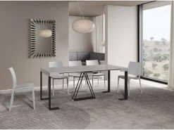 Consola|Ityhome Mesa consola extensível 90x40/300cm Zamat cinza branca quadro antracite Branco