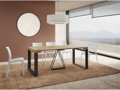 Ityhome Mesa consola extensível 90x40/300cm Sketa carvalho natural quadro antracite^ Consola