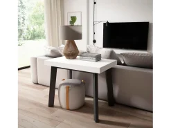 Skraut Home Mesa Consola Extensível, 180x90x73cm, Para 8 pessoas, Pés de madeira, e preto^ Consola