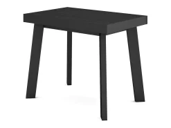 Consola|Skraut Home Mesa Consola Extensível, 222x90x73cm, Para 10 pessoas, Pés de madeira, Preto