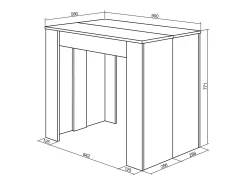 Skraut Home Mesa Consola Extensível, 302x90x77cm, Para 14 pessoas, Mesa de Jantar,^ Consola