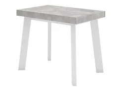 Consola*Skraut Home Mesa Consola Extensível, 302x90x73cm, Para 14 pessoas, Pés de madeira, Cimento Cinzento