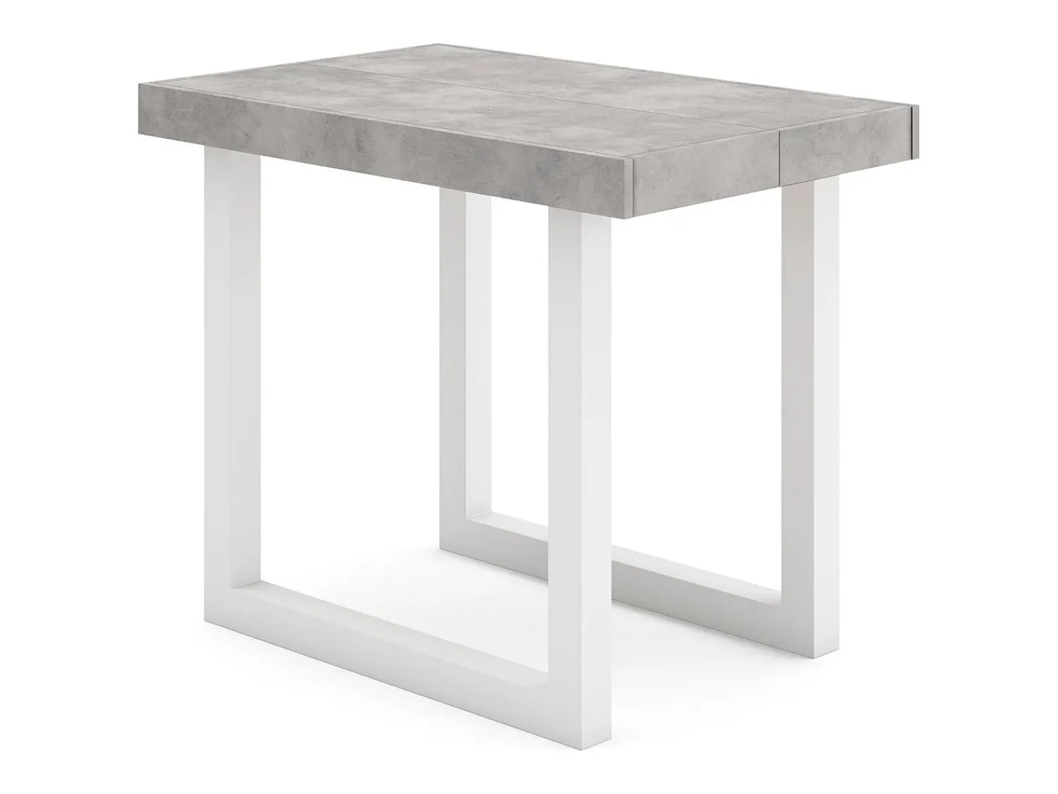 Consola|Skraut Home Mesa Consola Extensível, 262x90x73cm, Para 12 pessoas, Pés de madeira, e cinzento Branco