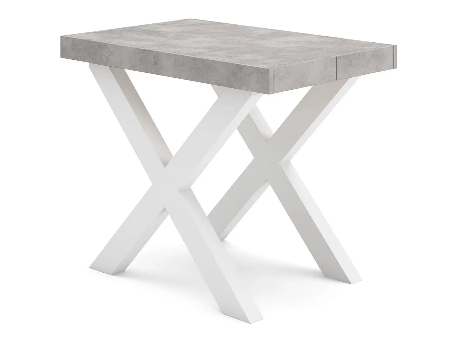 Discount Skraut Home Mesa Consola Extensível, 262x90x73cm, Para 12 pessoas, Pés de madeira, e cinzento Branco
