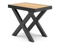 Skraut Home Mesa Consola Extensível, 302x90x73cm, Para 14 pessoas, Pés de madeira, Carvahlo e preto Natural claro