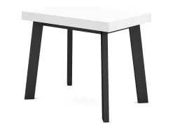 Skraut Home Mesa Consola Extensível, 140x90x73cm, Para 6 pessoas, Pés de madeira, Branco