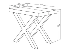 Skraut Home Mesa Consola Extensível, 222x90x73cm, Para 10 pessoas, Pés de madeira, e cinzento^ Consola