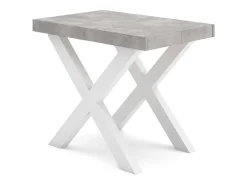 Skraut Home Mesa Consola Extensível, 222x90x73cm, Para 10 pessoas, Pés de madeira, e cinzento^ Consola