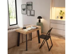 Consola*Skraut Home Mesa Consola Extensível, 302x90x73cm, Para 14 pessoas, Pés de madeira, Carvahlo Natural claro