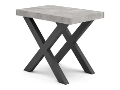 Hot Skraut Home Mesa Consola Extensível, 222x90x73cm, Para 10 pessoas, Pés de madeira, Cimento Cinzento