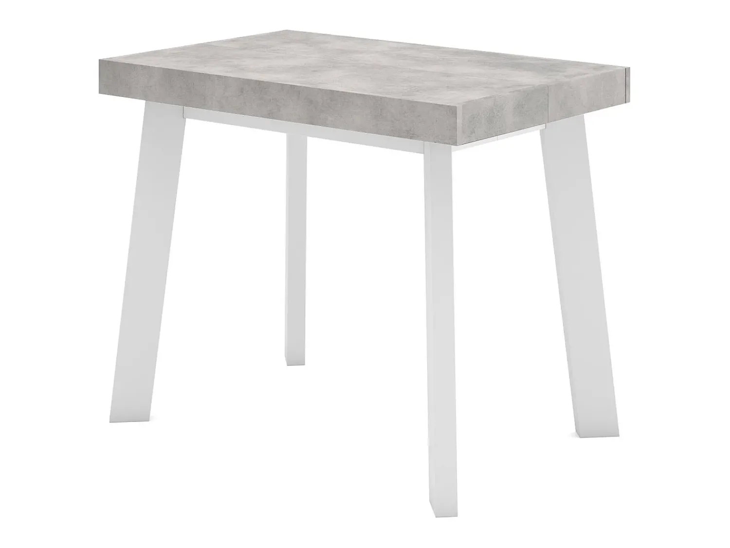 Consola|Skraut Home Mesa Consola Extensível, 140x90x73cm, Para 6 pessoas, Pés de madeira, e cinzento Branco