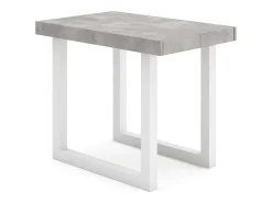 Skraut Home Mesa Consola Extensível, 222x90x73cm, Para 10 pessoas, Pés de madeira, e cinzento^ Consola