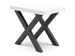 Outlet Skraut Home Mesa Consola Extensível, 302x90x73cm, Para 14 pessoas, Pés de madeira, Branco