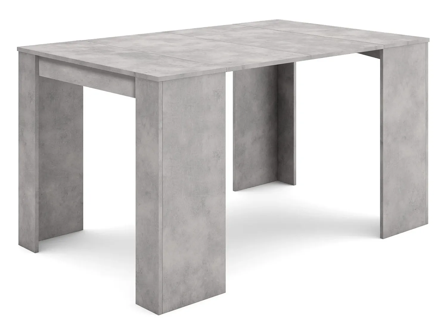 New Skraut Home Mesa Consola Extensível, 140x90x77cm, Para 6 pessoas, Mesa de Jantar, Cimento Cinzento