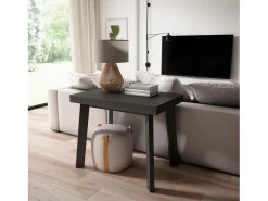 Hot Skraut Home Mesa Consola Extensível, 160x90x73cm, Para 8 pessoas, Pés de madeira, Preto