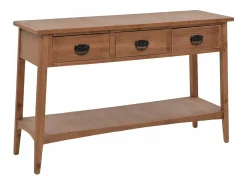 Consola*vidaxl Mesa consola madeira de abeto maciça 126x40x77,5 cm castanho Natural claro